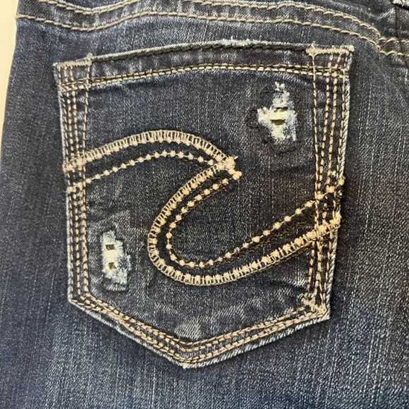 Silver Jeans Women’s Suki Straight Leg Mid Rise Dark Denim 28 X 32 Super Stretch - Picture 10 of 16